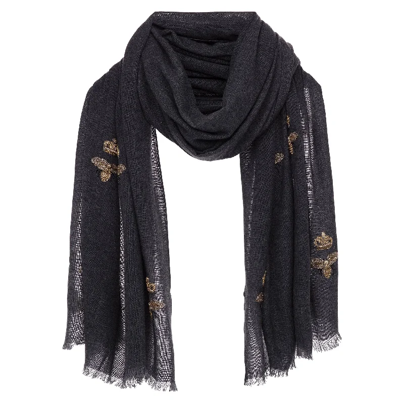 Queen Bee Scarf - Charcoal