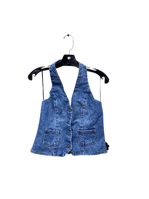 Top Sleeveless By H&m In Blue Denim, Size: S