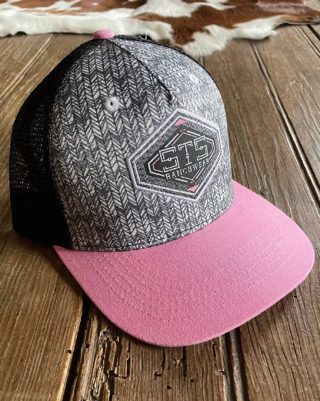 Women's Herringbone Cap In Pink