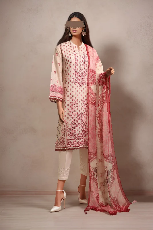 Printed Embroidered Lawn Stitched 3 Piece