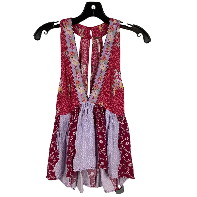 Top Sleeveless By Free People In Pink & Purple, Size: S