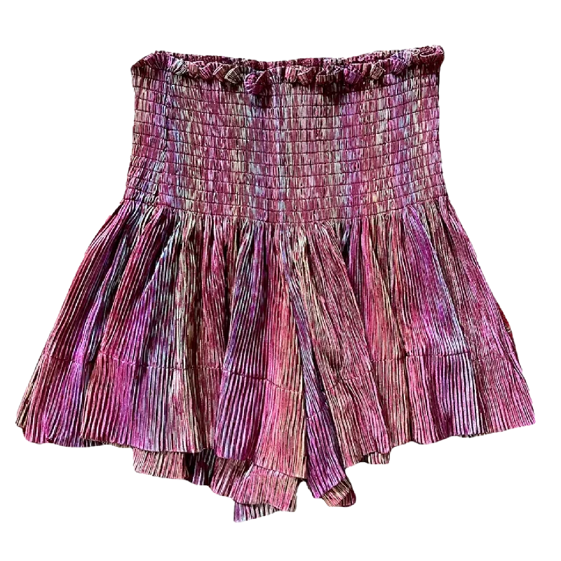 Maroon Pleat Swing Short