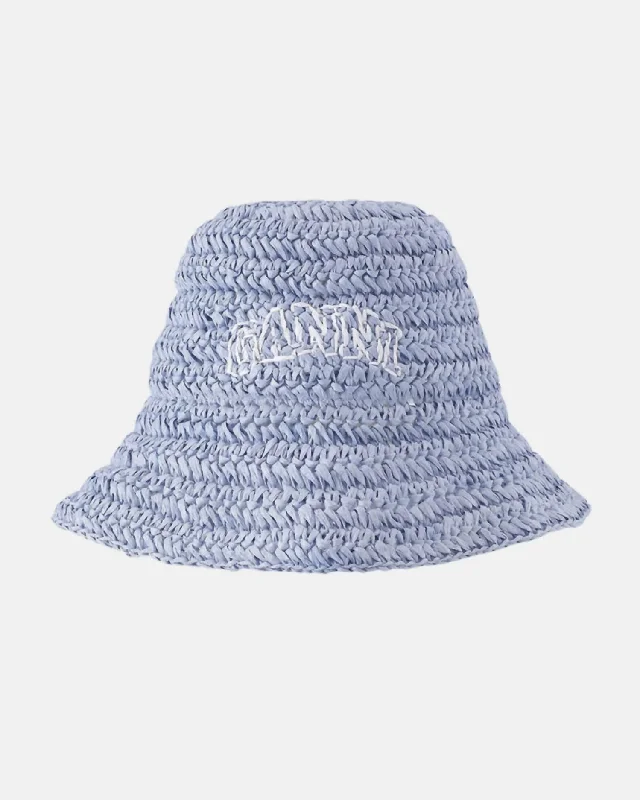 Women's Summer Straw Hat In Baby Blue