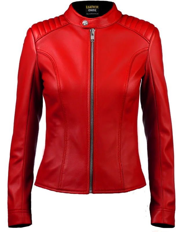 Womens Red Leather Jacket