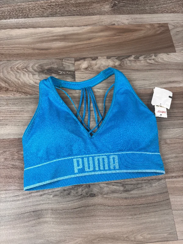 Athletic Bra By Puma In Blue, Size: L