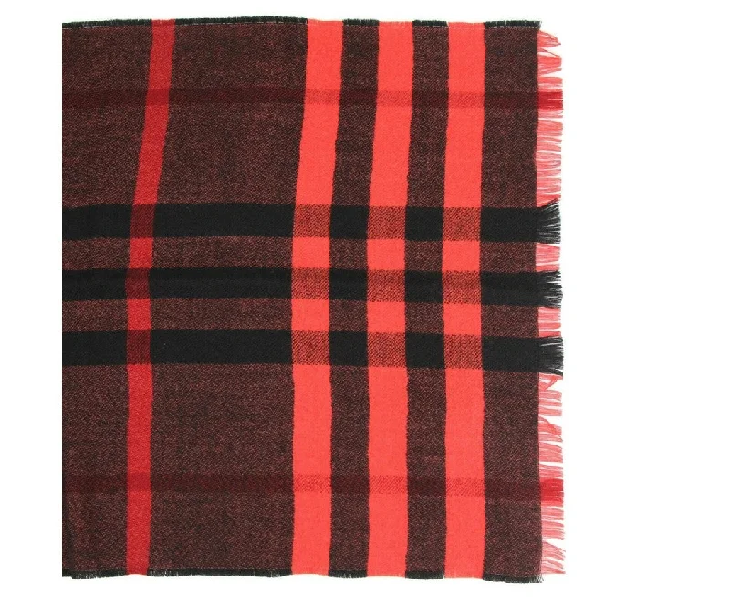 Burberry Women's Military  Reversible Color Check Wool Scarf