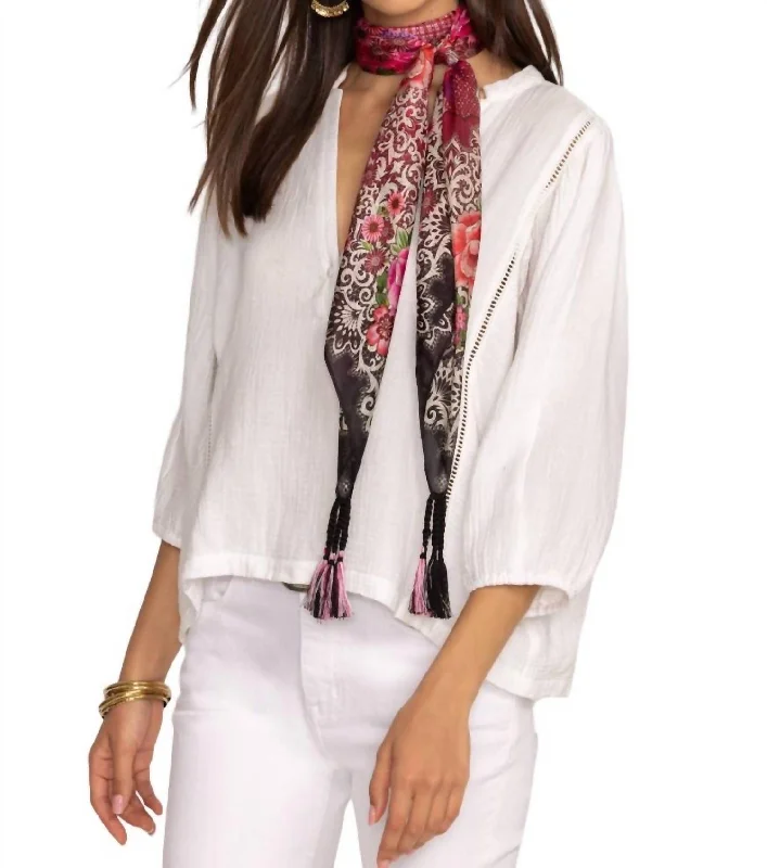 Lace Scarf In Pink Multi