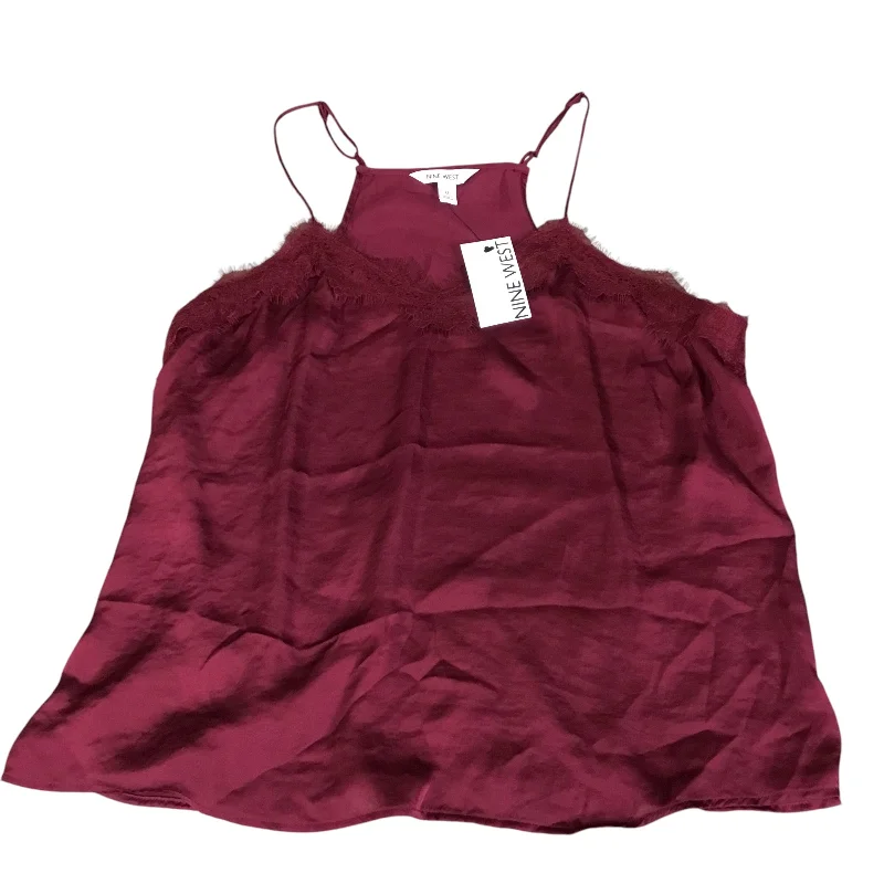 Top Sleeveless By Nine West In Maroon, Size: Xl