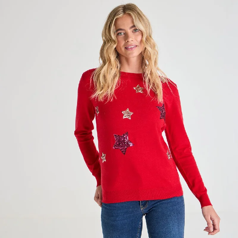 Ladies Stars Christmas Jumper