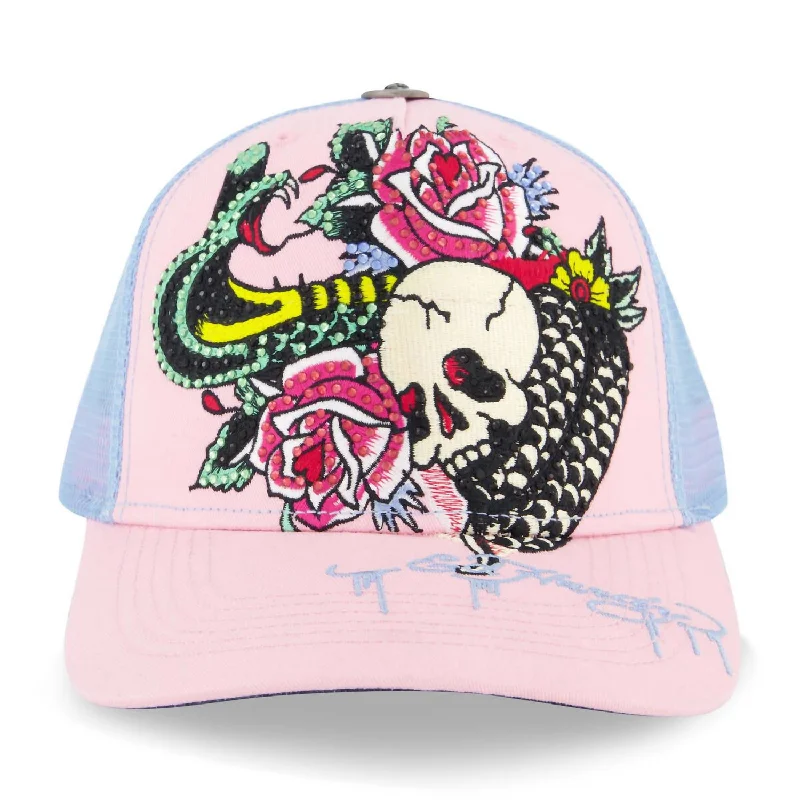 Rhinestone Cobra Hat In Pink/sky