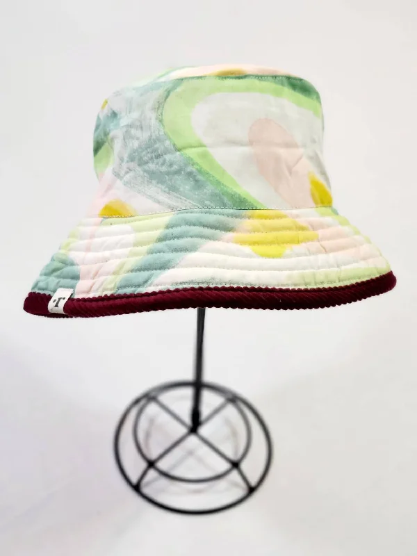 Women's Small Bucket Hat In Maroon/tortoise