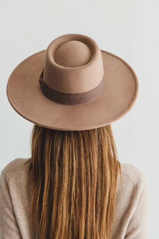 Boater Hat In Taupe