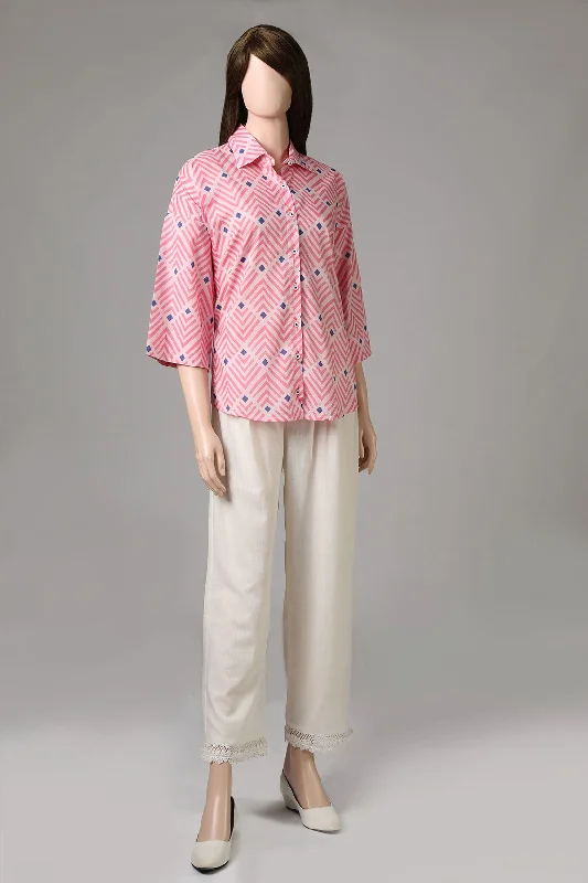 Printed Cambric Stitched Shirt