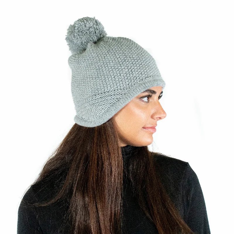 CHUNKY EARFLAP HAT WITH POM