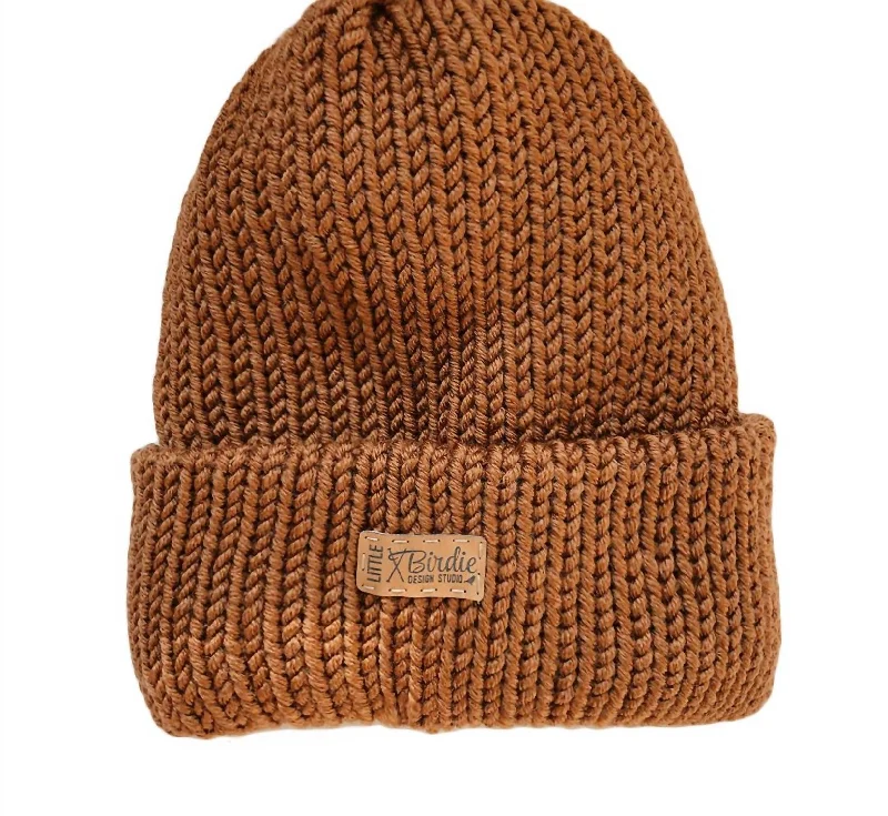 Unisex Double Knit Winter Cap In Kombucha