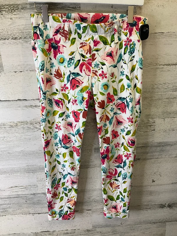 Floral Print Pants Leggings Time And Tru, Size 8