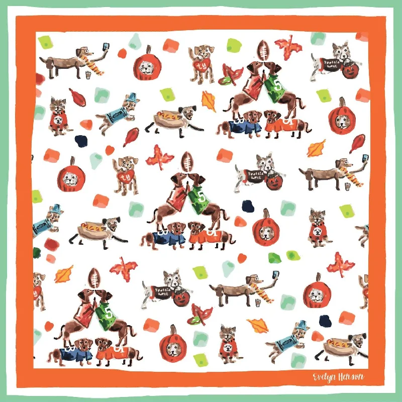 Fall About Dogs Bandana Scarf In Multi