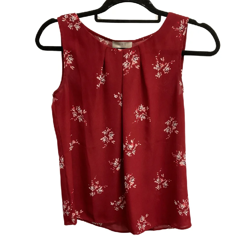 Top Sleeveless By Loft In Red, Size: Xsp