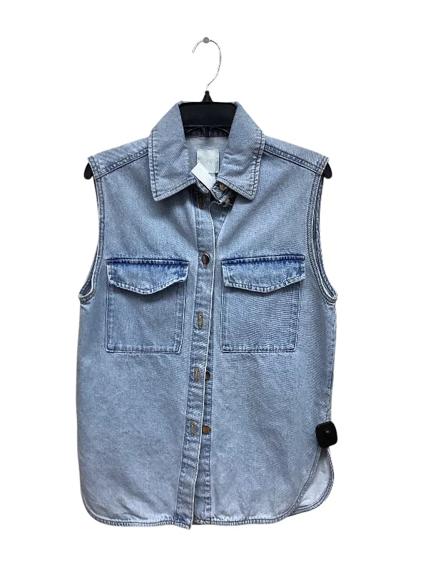 Top Sleeveless By H&m In Blue Denim, Size: Xs