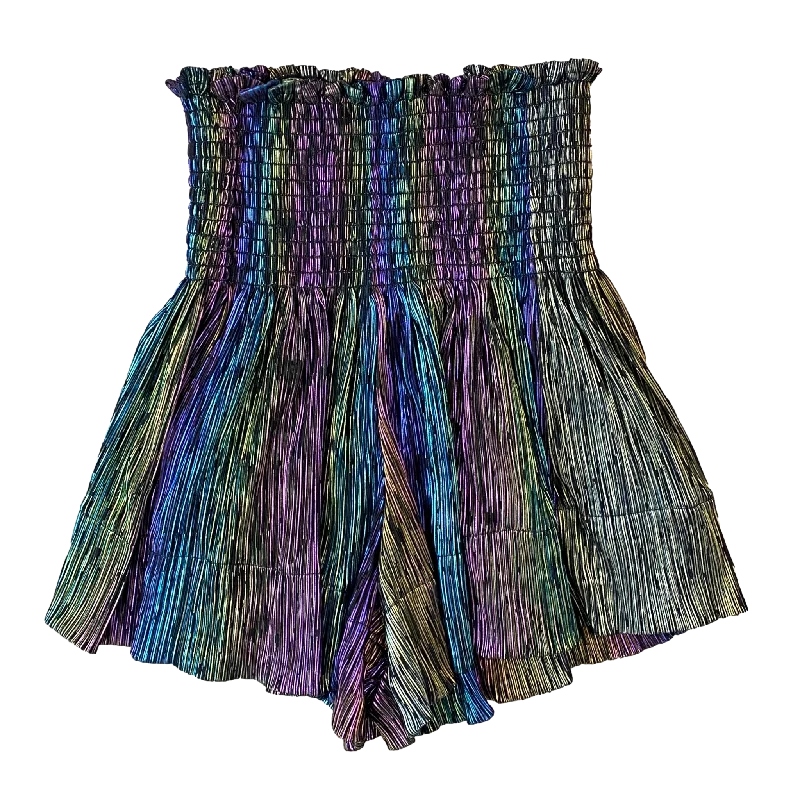 Black Rainbow Pleat Swing Short