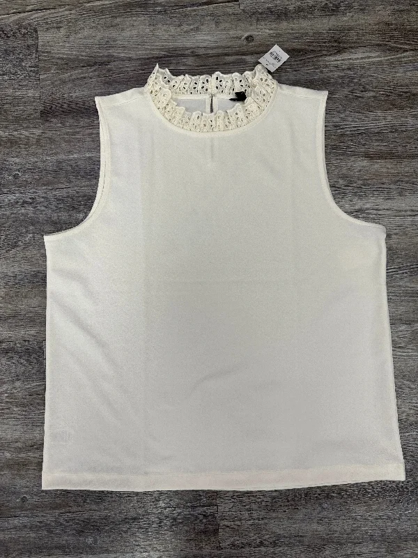 Top Sleeveless By Ann Taylor In Cream, Size: Xl