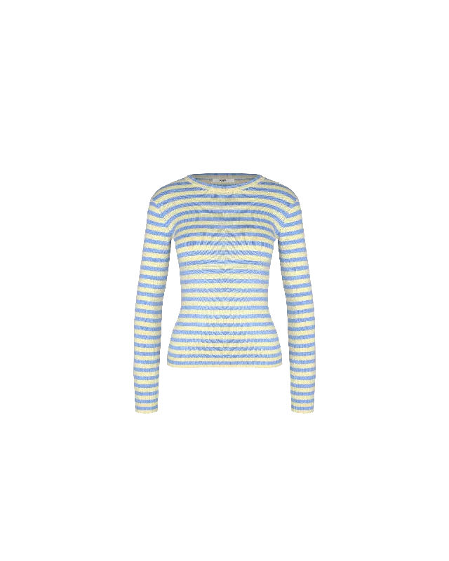 ESME LONG SLEEVE BLUE BUTTER STRIPE