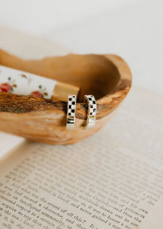 Checker Huggie Earrings