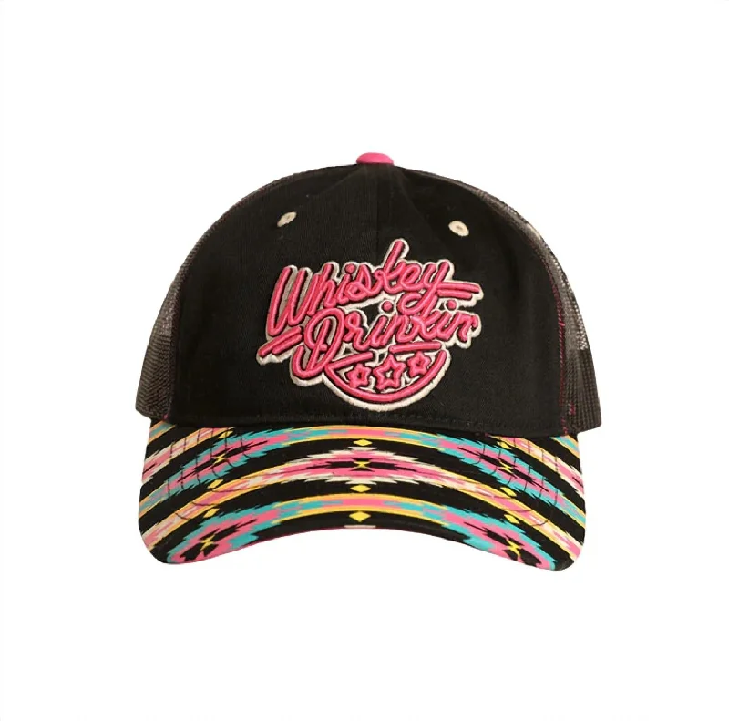 Women's Whiskey Drinkin' Cap In Black