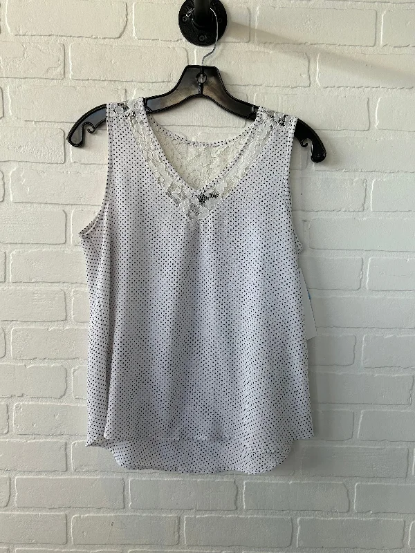 Top Sleeveless By Papermoon In Black & White, Size: S