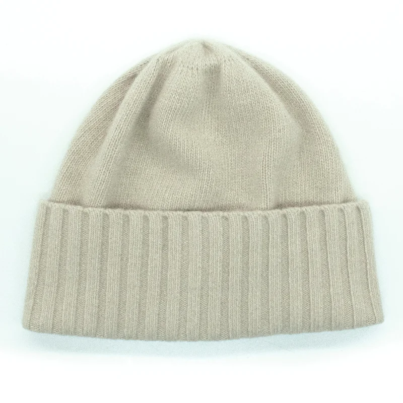 CASHMERE BEANIE WITH FOLDED CUFF