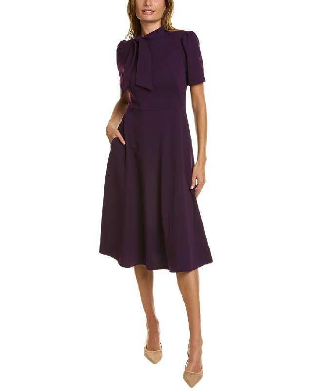 Maggy London Tie-Neck Midi Dress