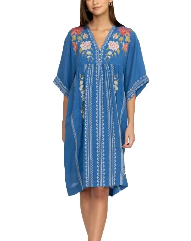 Nalina Kimono Midi Dress In Blue Multi