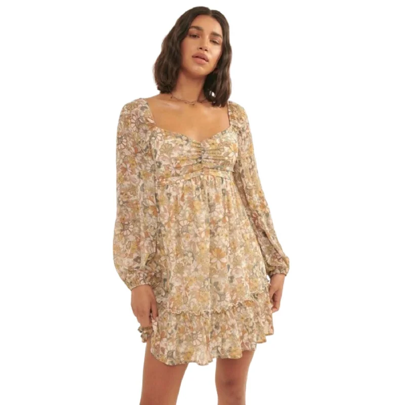 A Floral Print, Woven Mini Dress