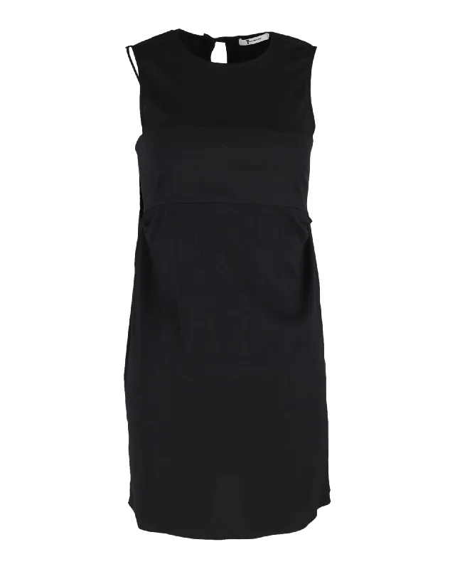 Alexander Wang.T  Crew Neck Mini Dress in Black Cotton