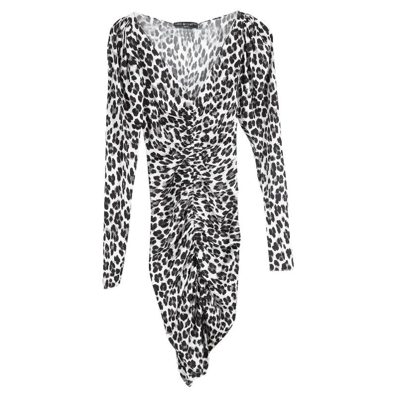 Caroline Constas Colette Mini Dress in Animal Print Silk