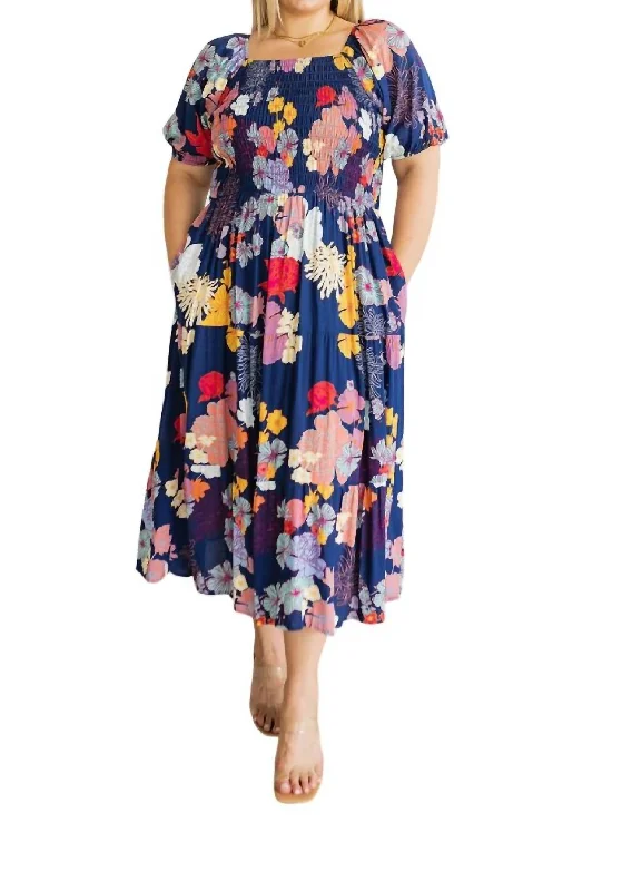 Farmer's Market Floral Maxi Dress In Navy