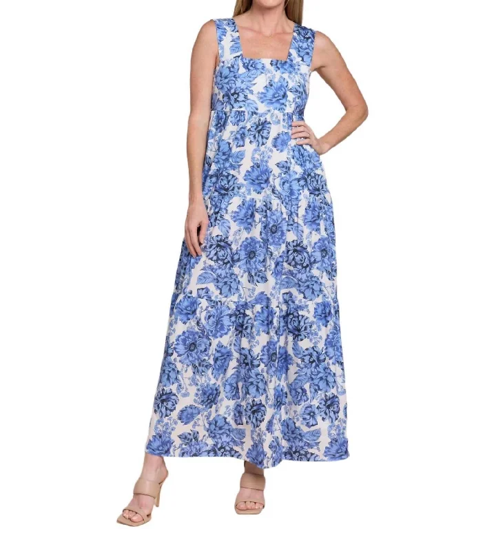 Fayza Maxi Dress In Blue Garden