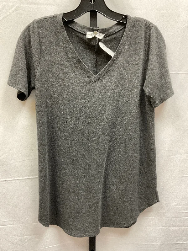 Grey Top Short Sleeve Basic Zenana Outfitters, Size S