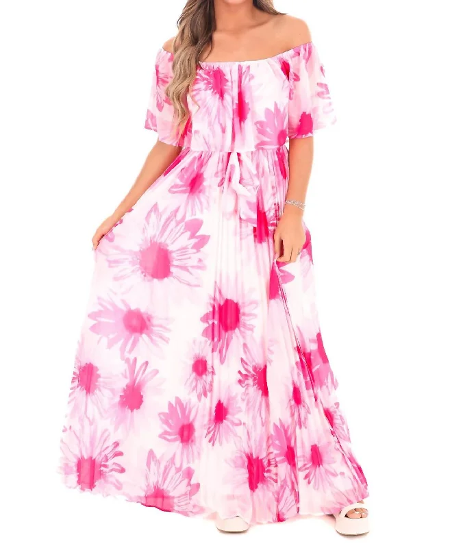 Lovesick Floral Maxi Dress In Off White