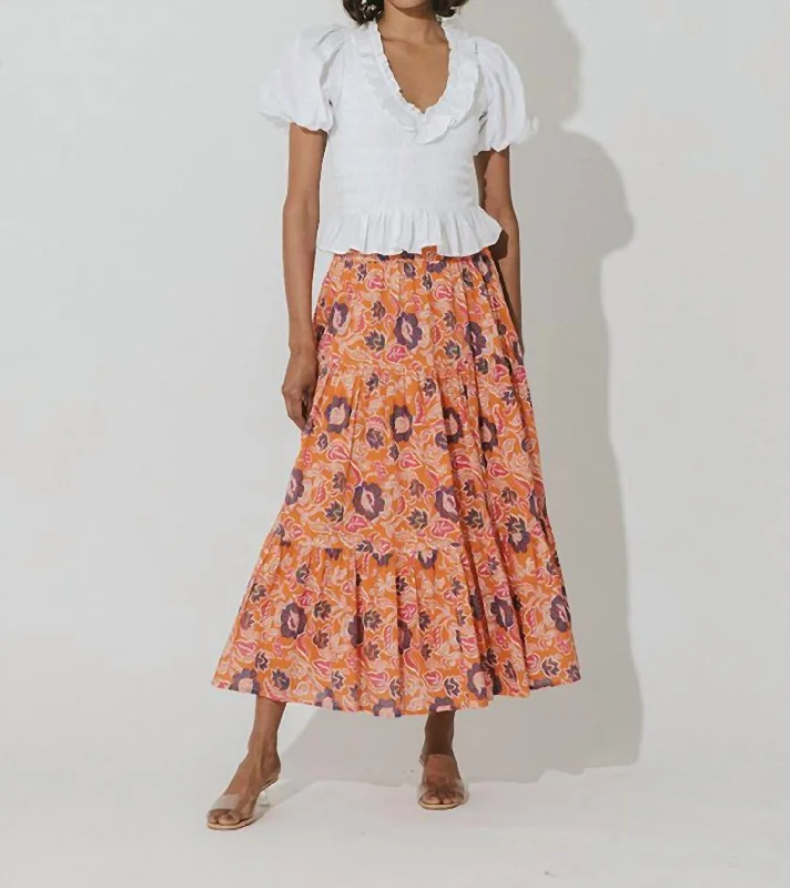 Masina Ankle Skirt In Orange