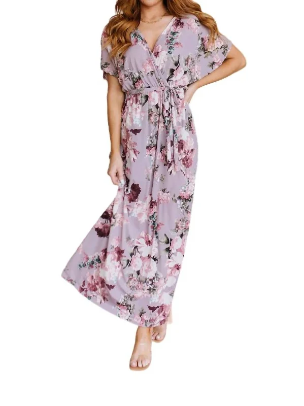 Melodic Memory Floral Maxi Dress In Lilac