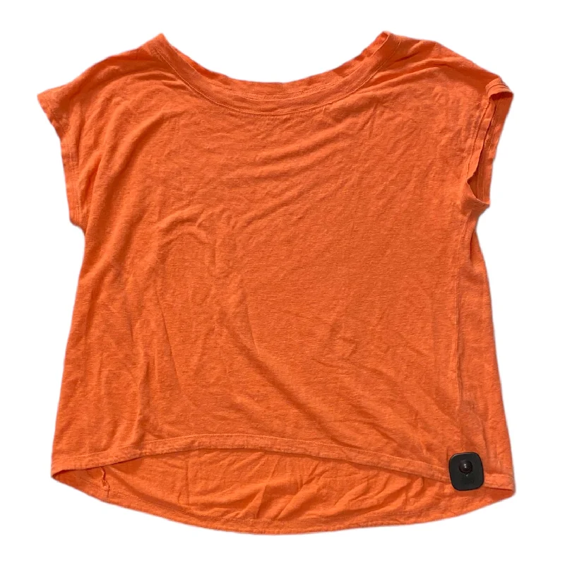 Orange Top Short Sleeve Designer Eileen Fisher, Size M