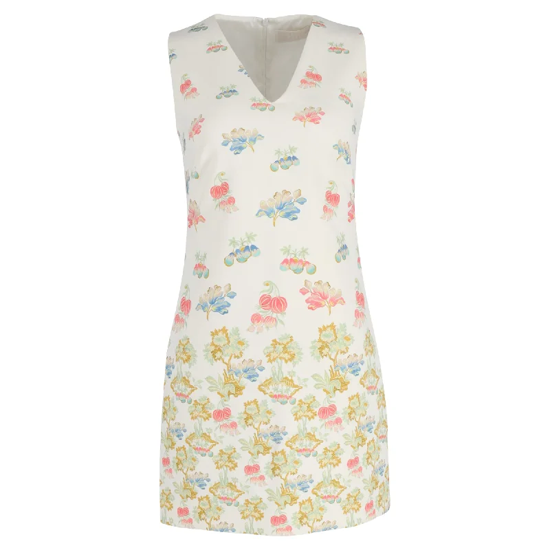 Peter Pilotto Sleeveless Floral Mini Dress in White Polyester