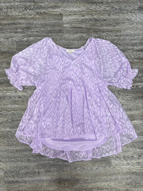 Purple Top Short Sleeve Umgee, Size 1x