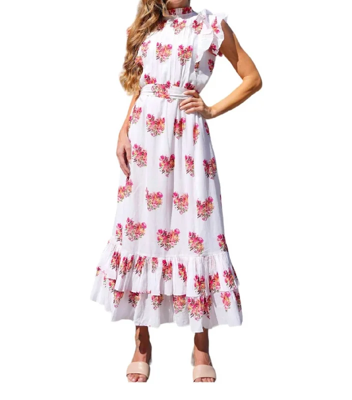 Athena Maxi Dress In Flower Hearts