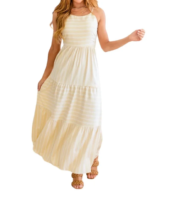 Can't Buy Me Love Maxi Dress In Beige