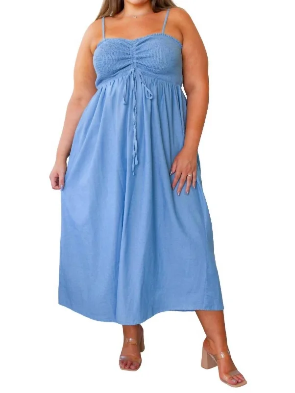 Carolina In My Mind Maxi Dress In Denim