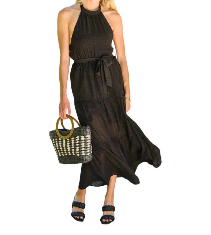 Check Mate Maxi Dress In Black