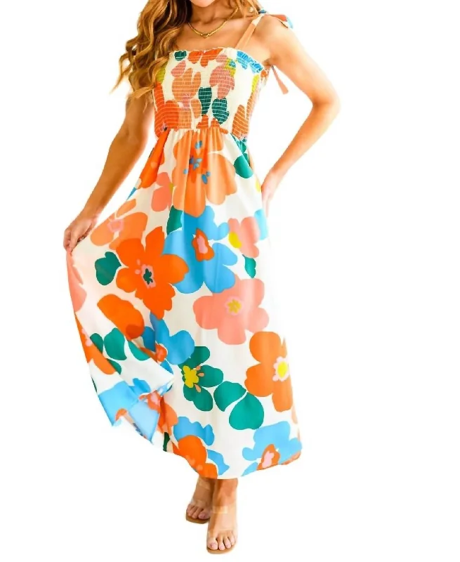 Forget Me Not Floral Maxi Dress In Multi