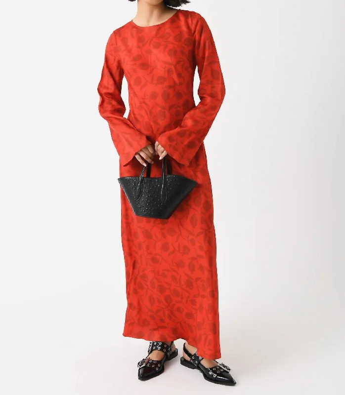 Keira Maxi Dress In Red Tulip Print